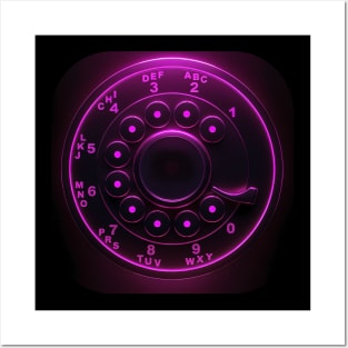 Neon Retro Rotary Dial Posters and Art